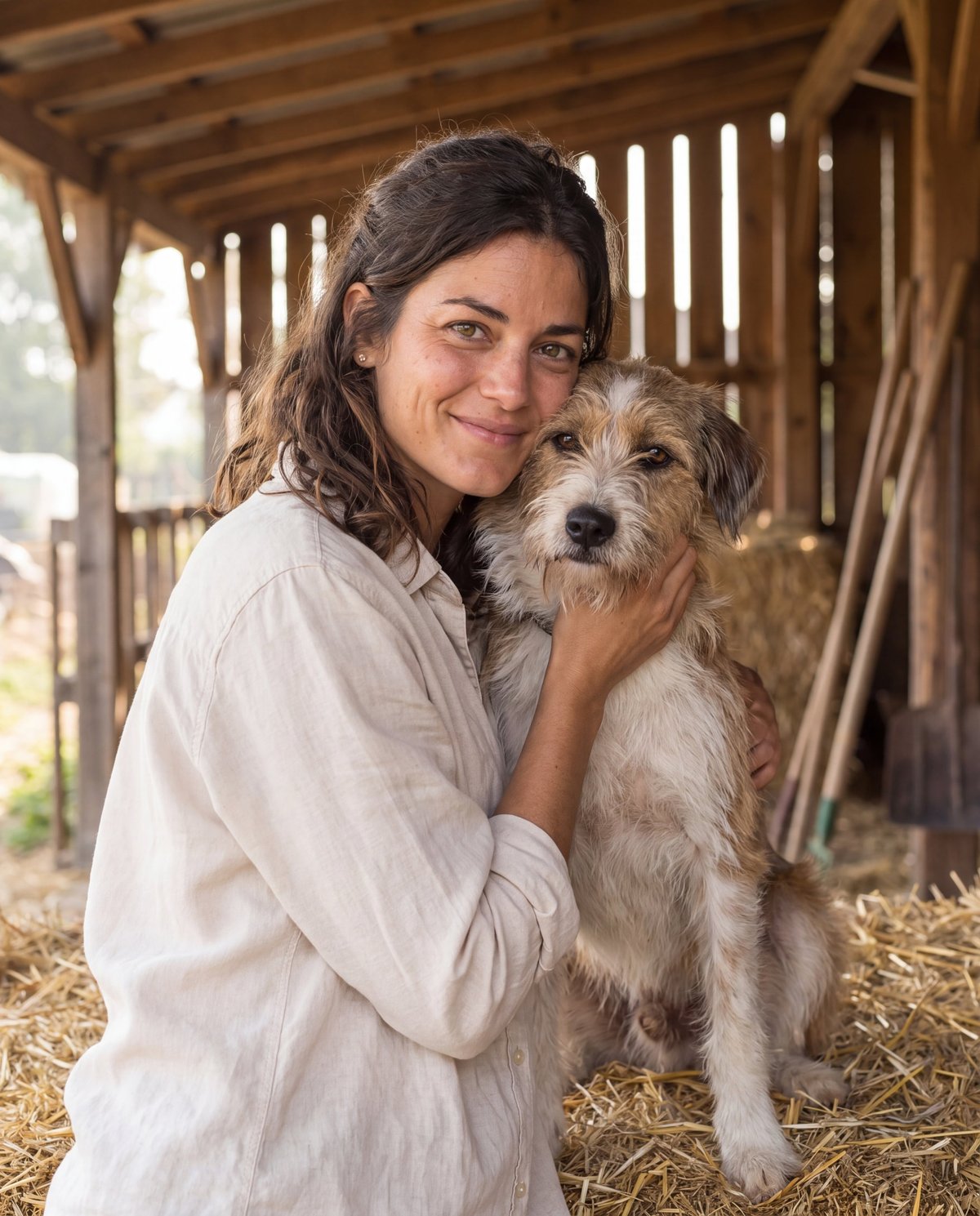 Anna con uno de sus animales
